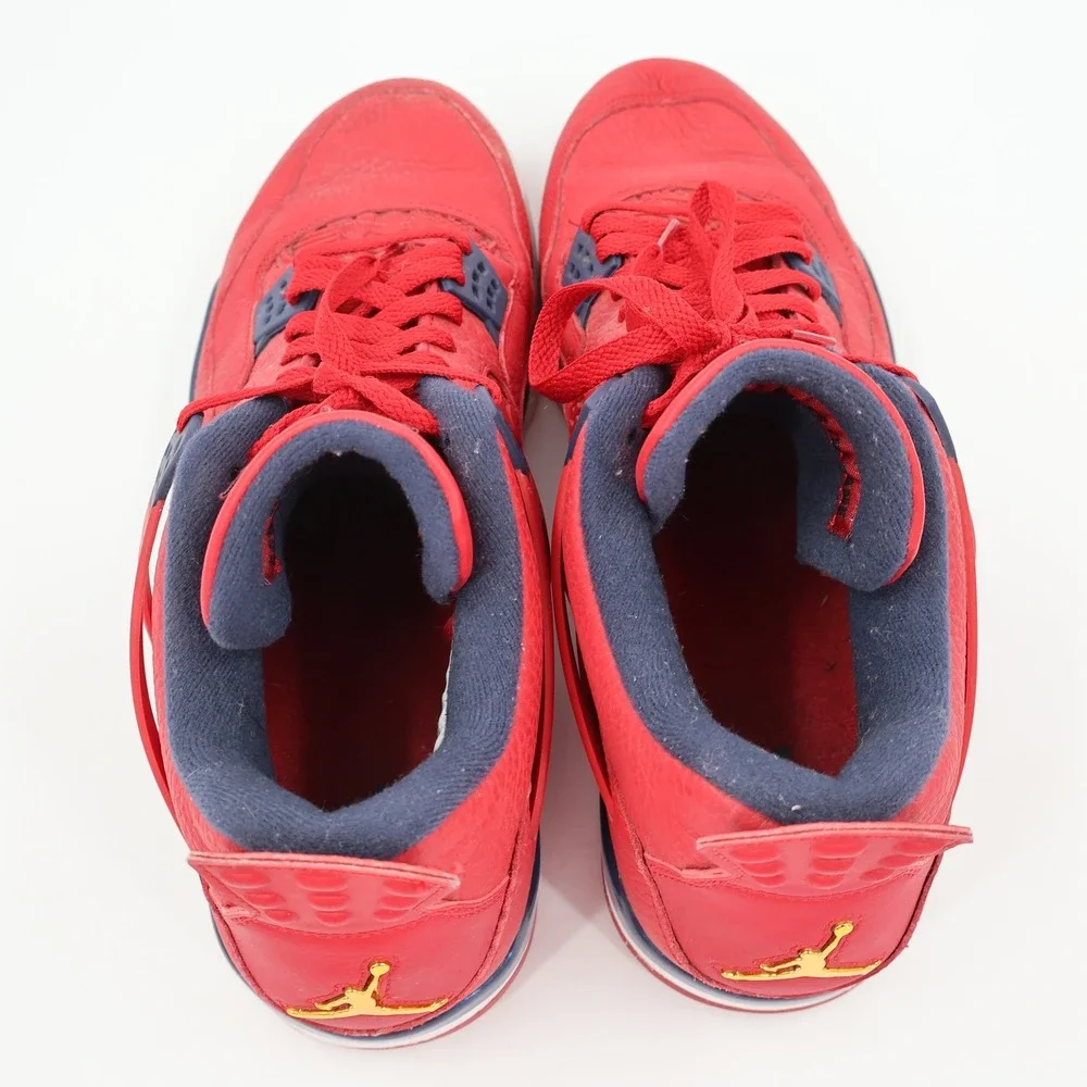Jordan 4 Retro FIBA Mens Size‎ 13 Red Obsidian White CI1184-617 Laser Etched